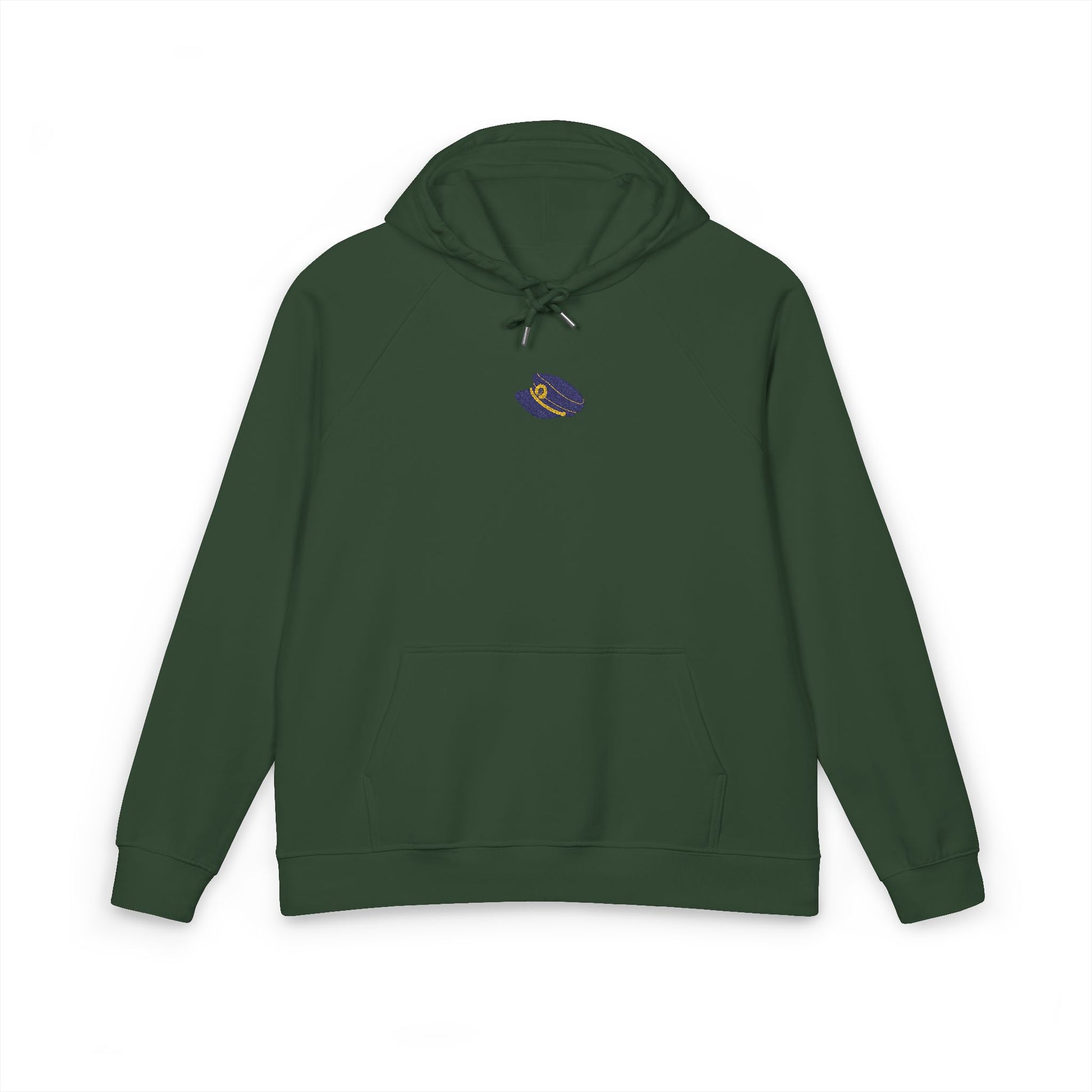 Organic Hoodie - Cozy and Sustainable Men-Women Raglan Hoodie with Embroidery Details