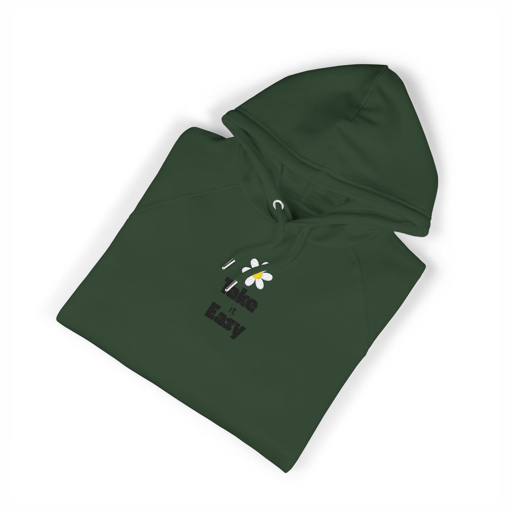 Take it Easy Hoodie Raglan Hoodie with Embroidery Details