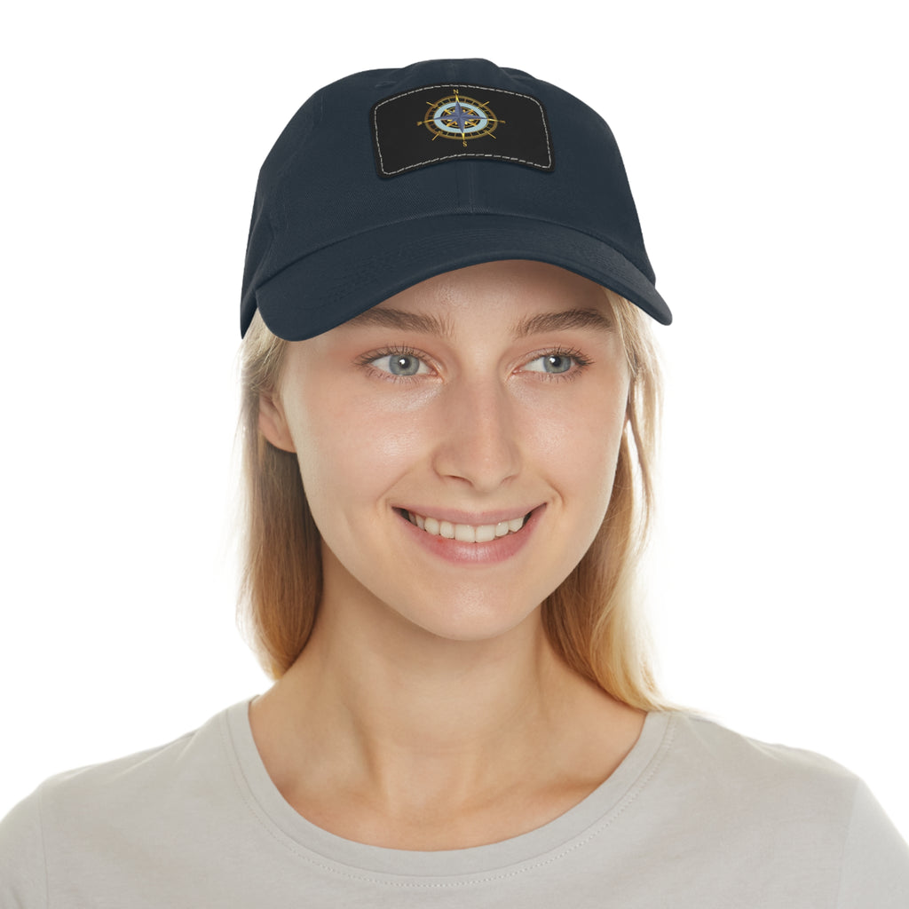 Compass Graphic Chino Twill Men-Women Hat - Casual Hat with Vintage Buckle