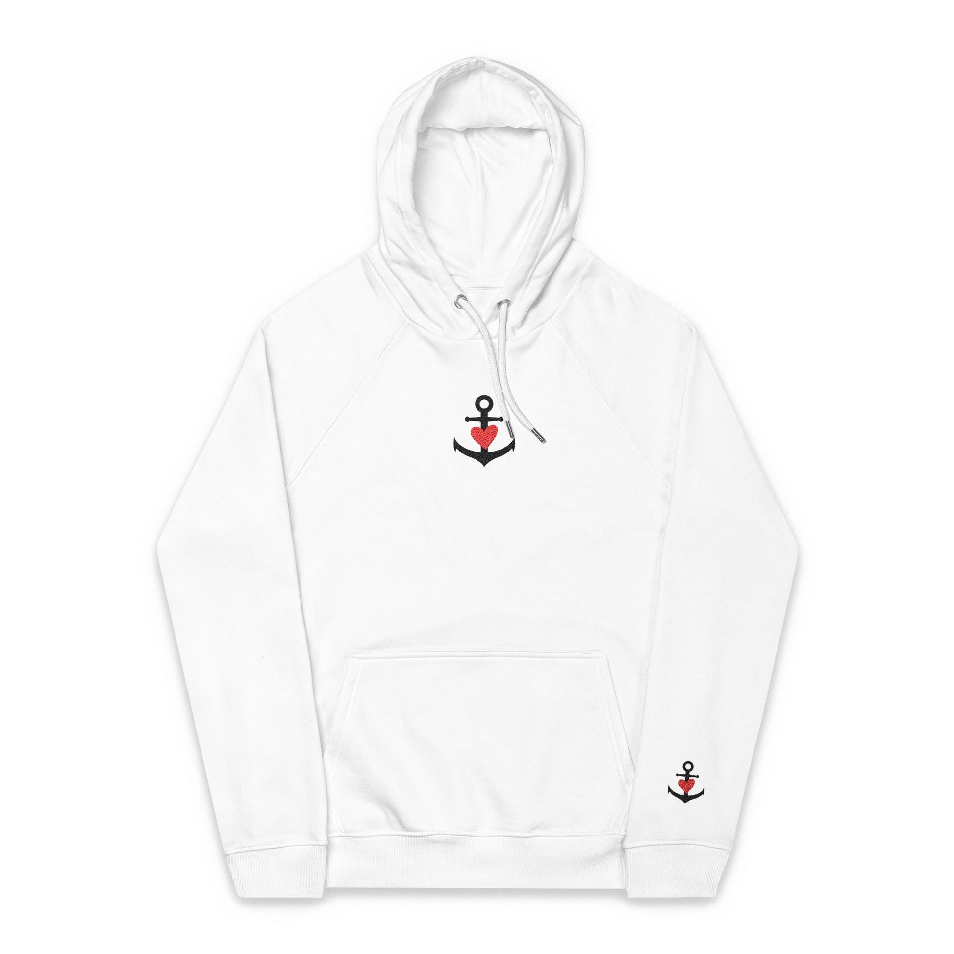 Organic Hoodie - Cozy and Sustainable Unisex Raglan Hoodie with Embroidery Details