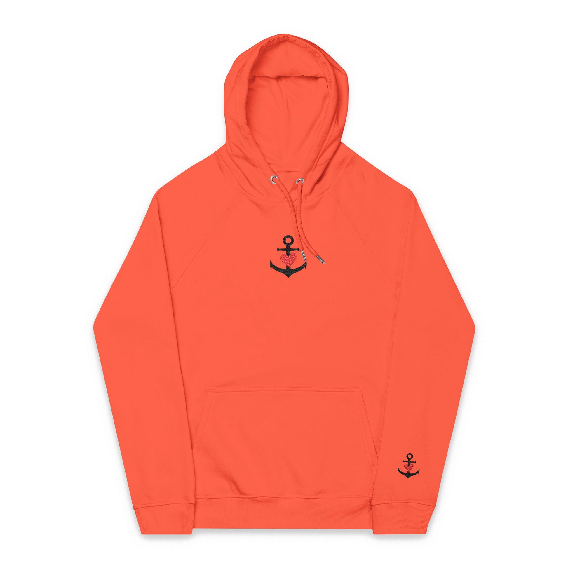 Organic Hoodie - Cozy and Sustainable Unisex Raglan Hoodie with Embroidery Details