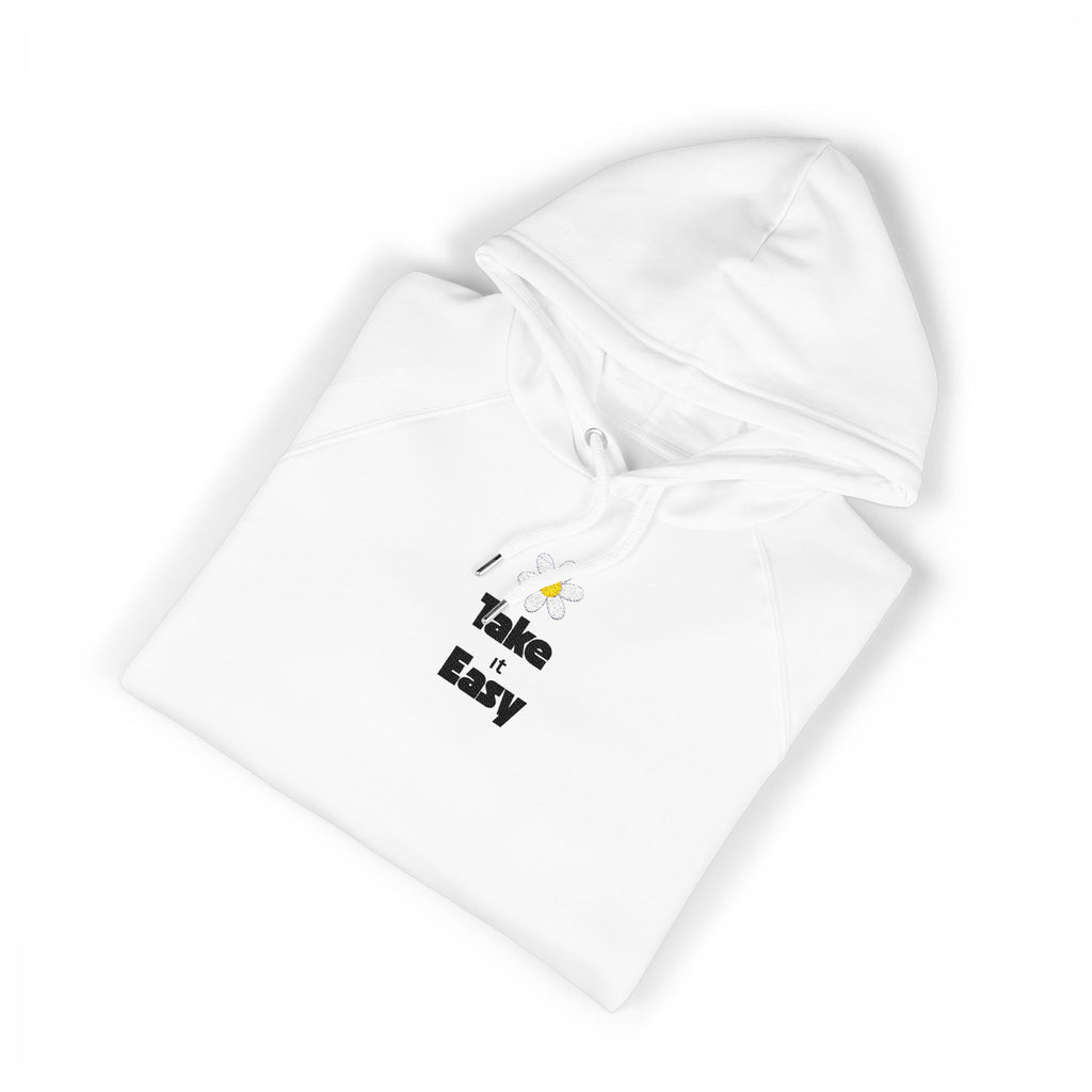 Take it Easy Hoodie Raglan Hoodie with Embroidery Details