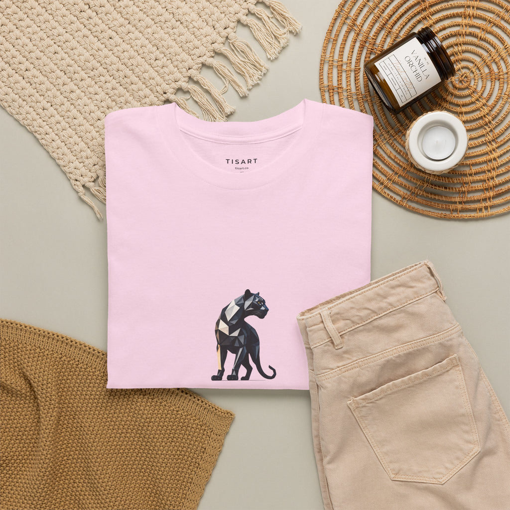 Black Panther T-shirt with Geometric Shapes Print Men-Women  100% Cotton T-Shirt