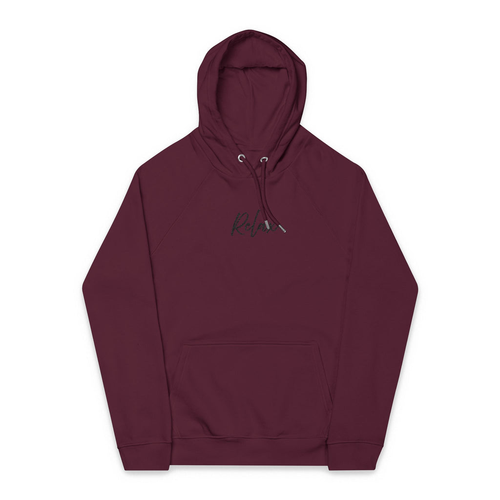 Relax Hoodie - Cozy and Sustainable Men-Women Raglan Hoodie with Embroidery Details