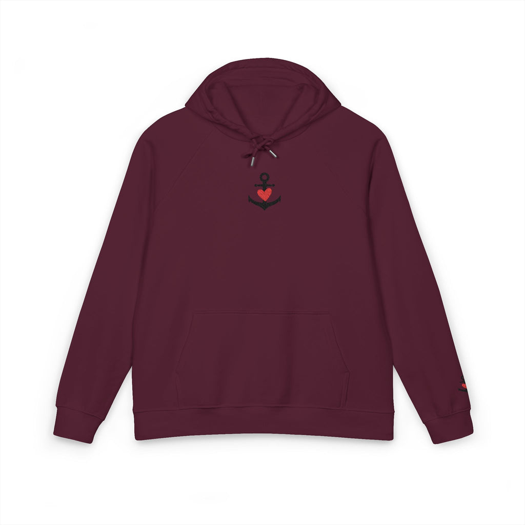 Organic Hoodie - Cozy and Sustainable Unisex Raglan Hoodie with Embroidery Details