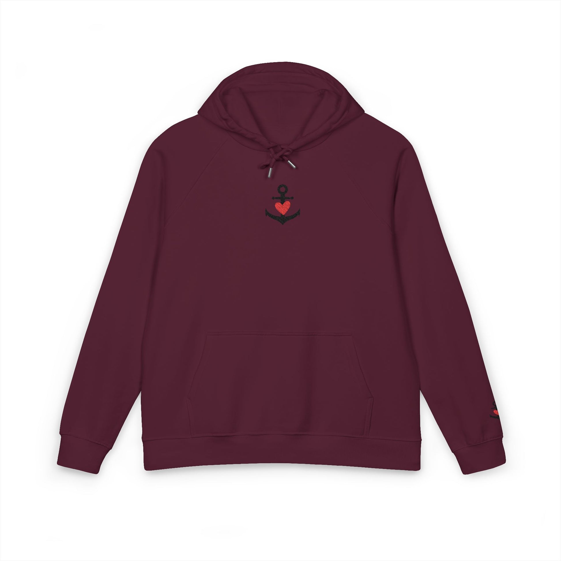 Organic Hoodie - Cozy and Sustainable Unisex Raglan Hoodie with Embroidery Details