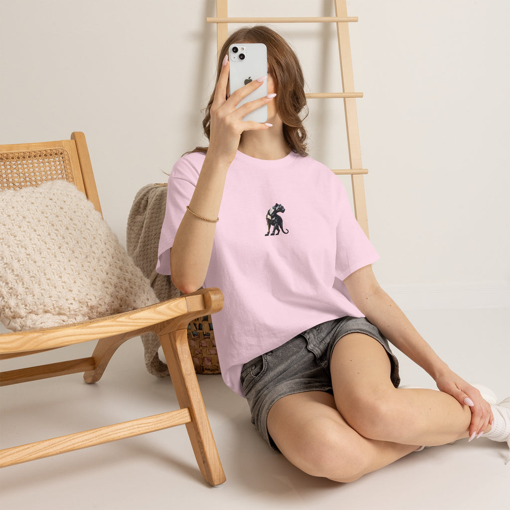 Black Panther T-shirt with Geometric Shapes Print Men-Women  100% Cotton T-Shirt