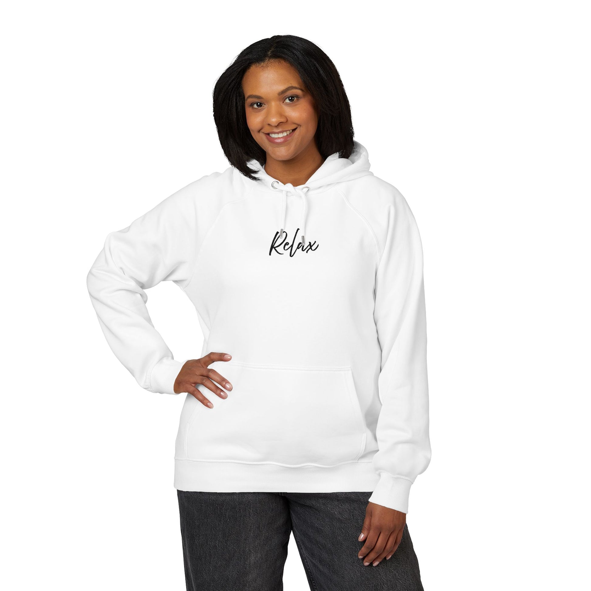 Relax Hoodie - Cozy and Sustainable Men-Women Raglan Hoodie with Embroidery Details
