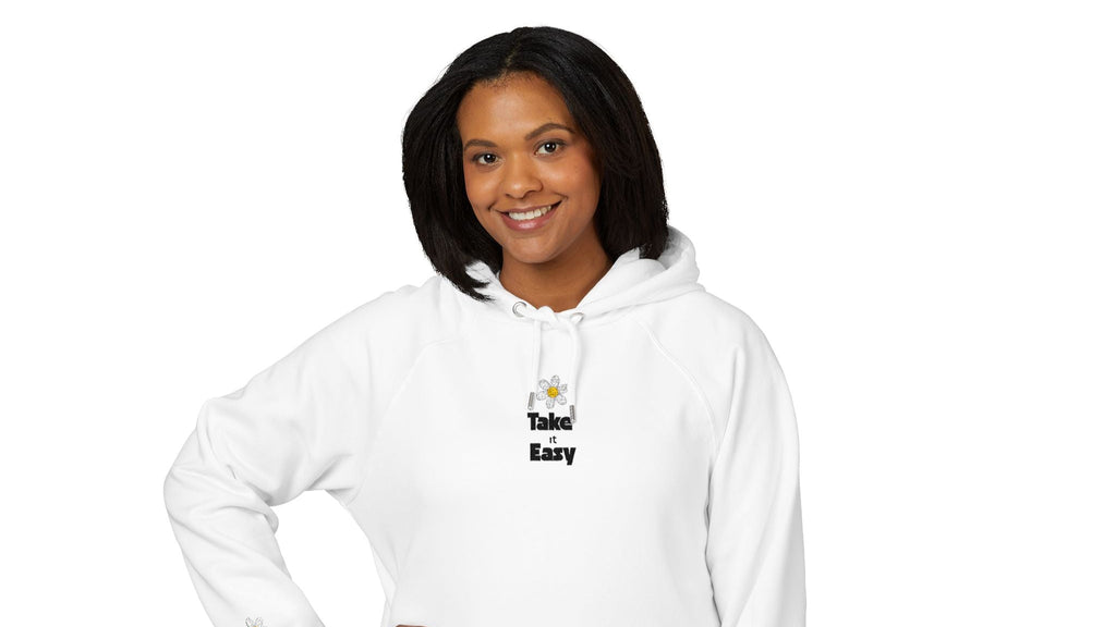 Take it Easy Hoodie Raglan Hoodie with Embroidery Details