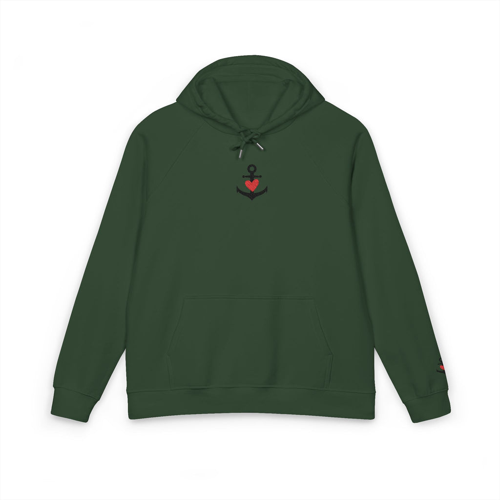 Organic Hoodie - Cozy and Sustainable Unisex Raglan Hoodie with Embroidery Details