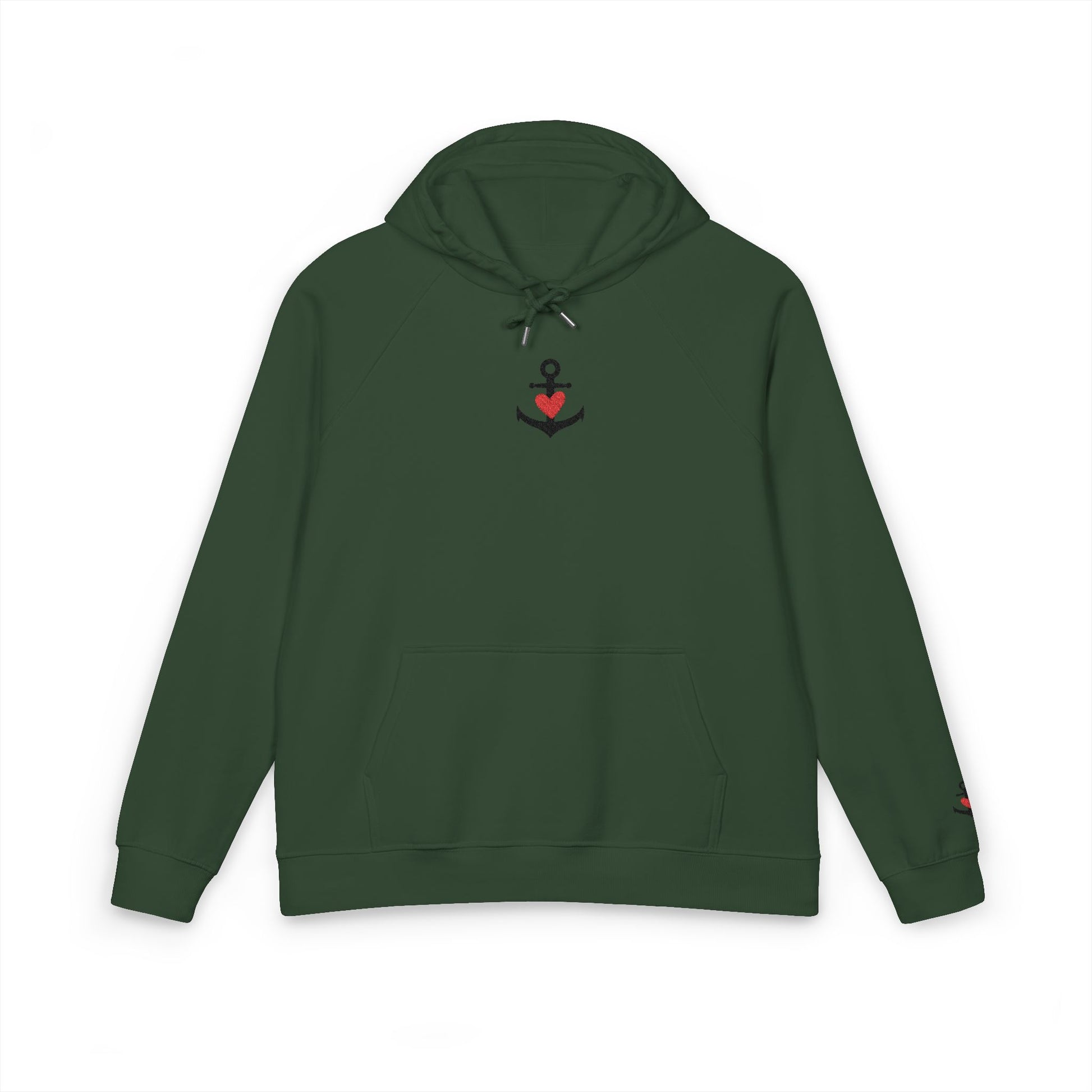 Organic Hoodie - Cozy and Sustainable Unisex Raglan Hoodie with Embroidery Details