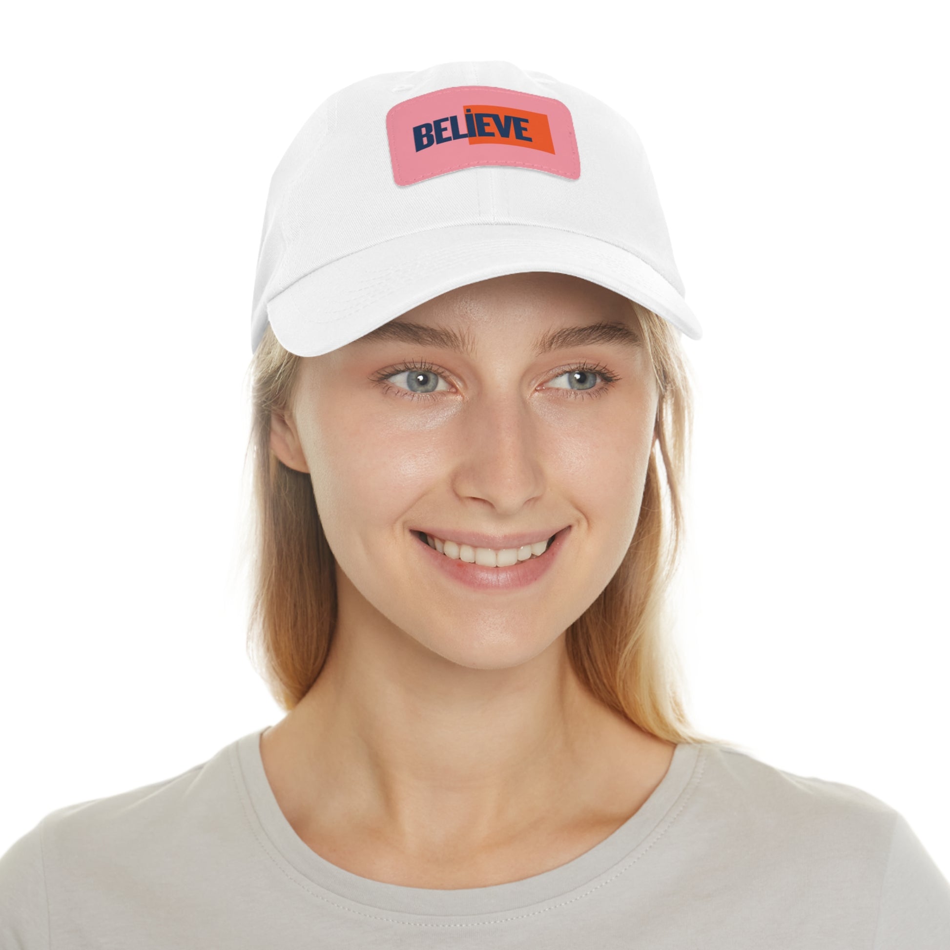 Believe Women  Hat with Leather Patch (Rectangle)