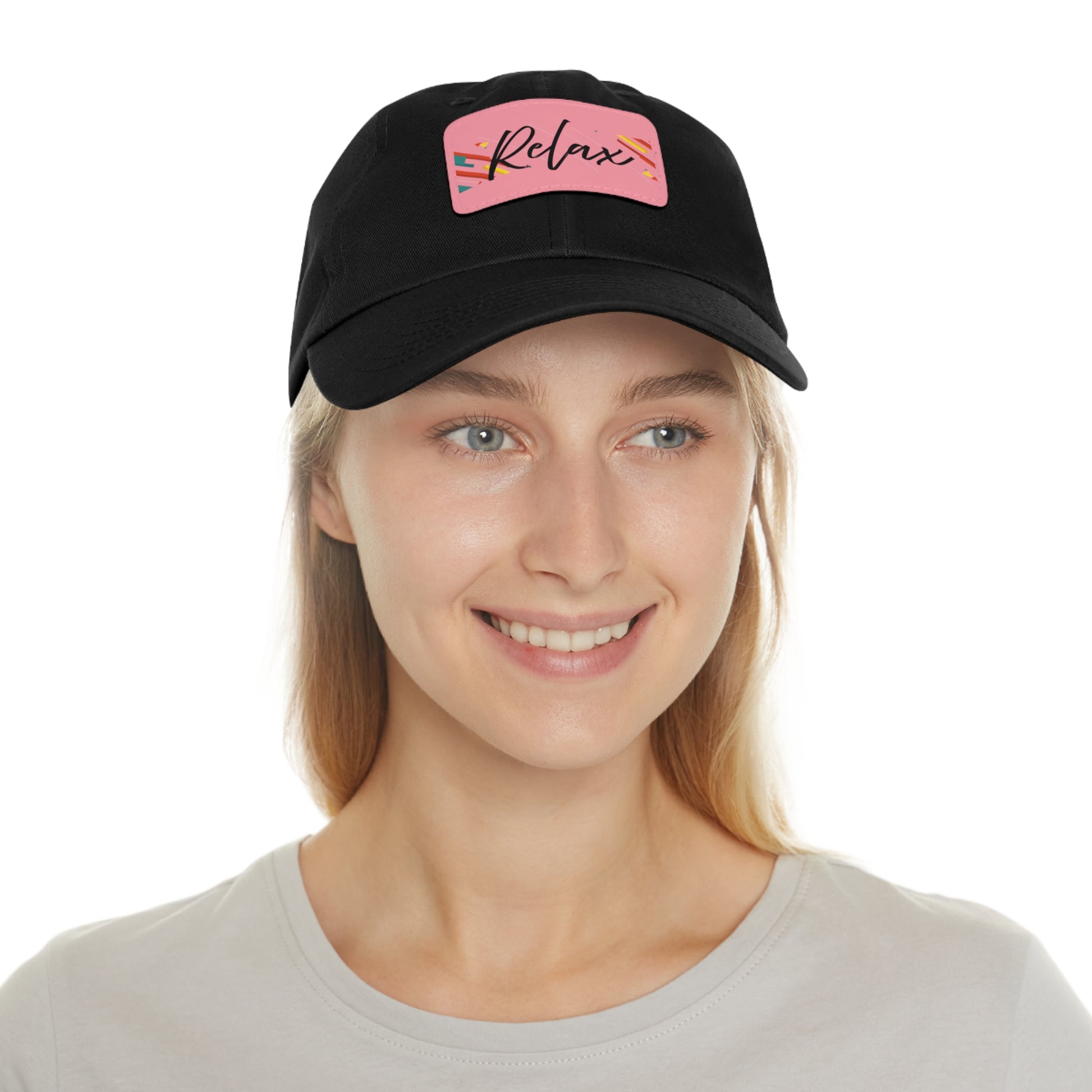 Relax Men-Women  Hat with Leather Patch (Rectangle)