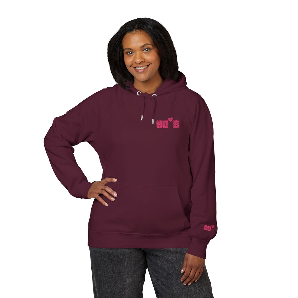 Women Raglan Hoodie with 90's Embroidery Details