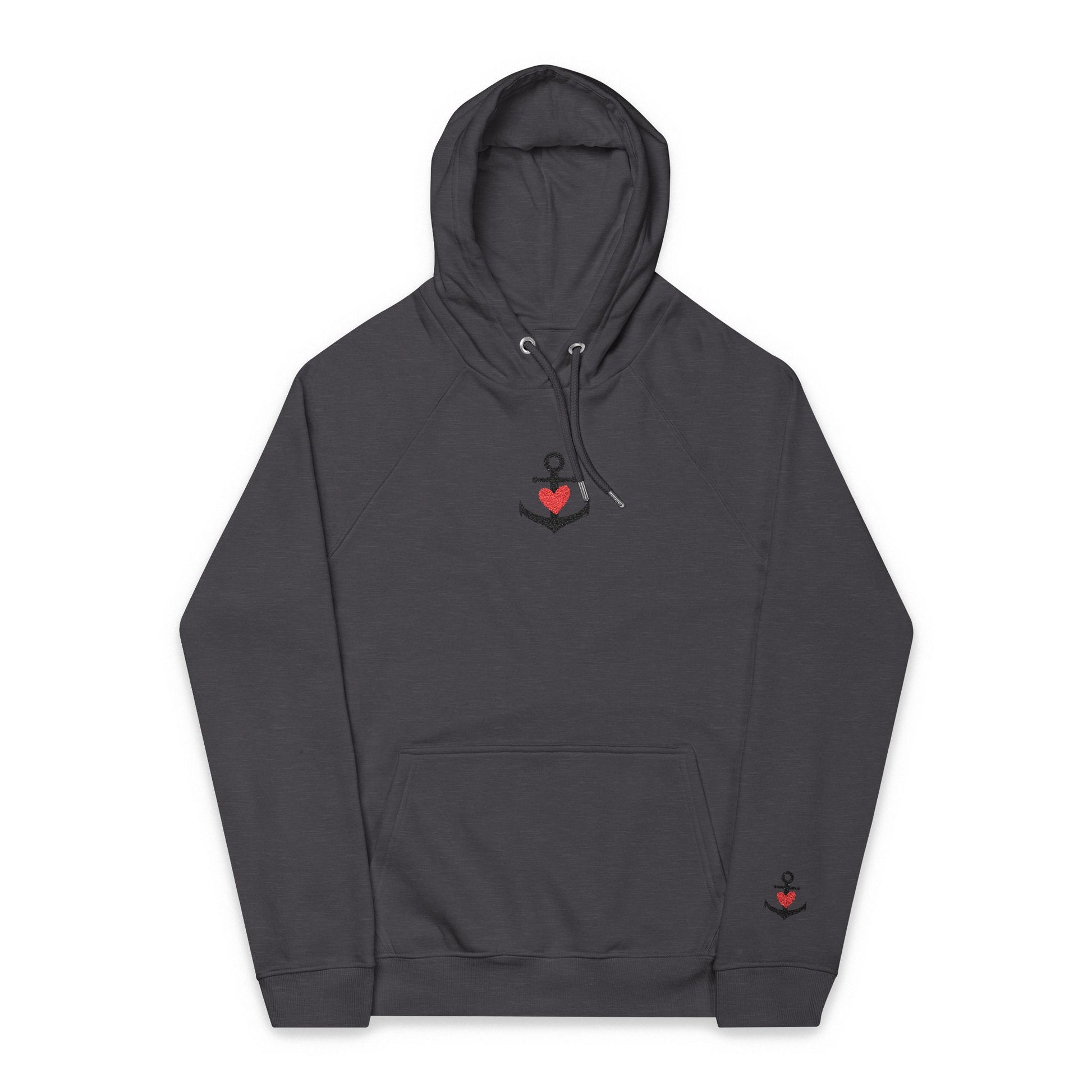 Organic Hoodie - Cozy and Sustainable Unisex Raglan Hoodie with Embroidery Details