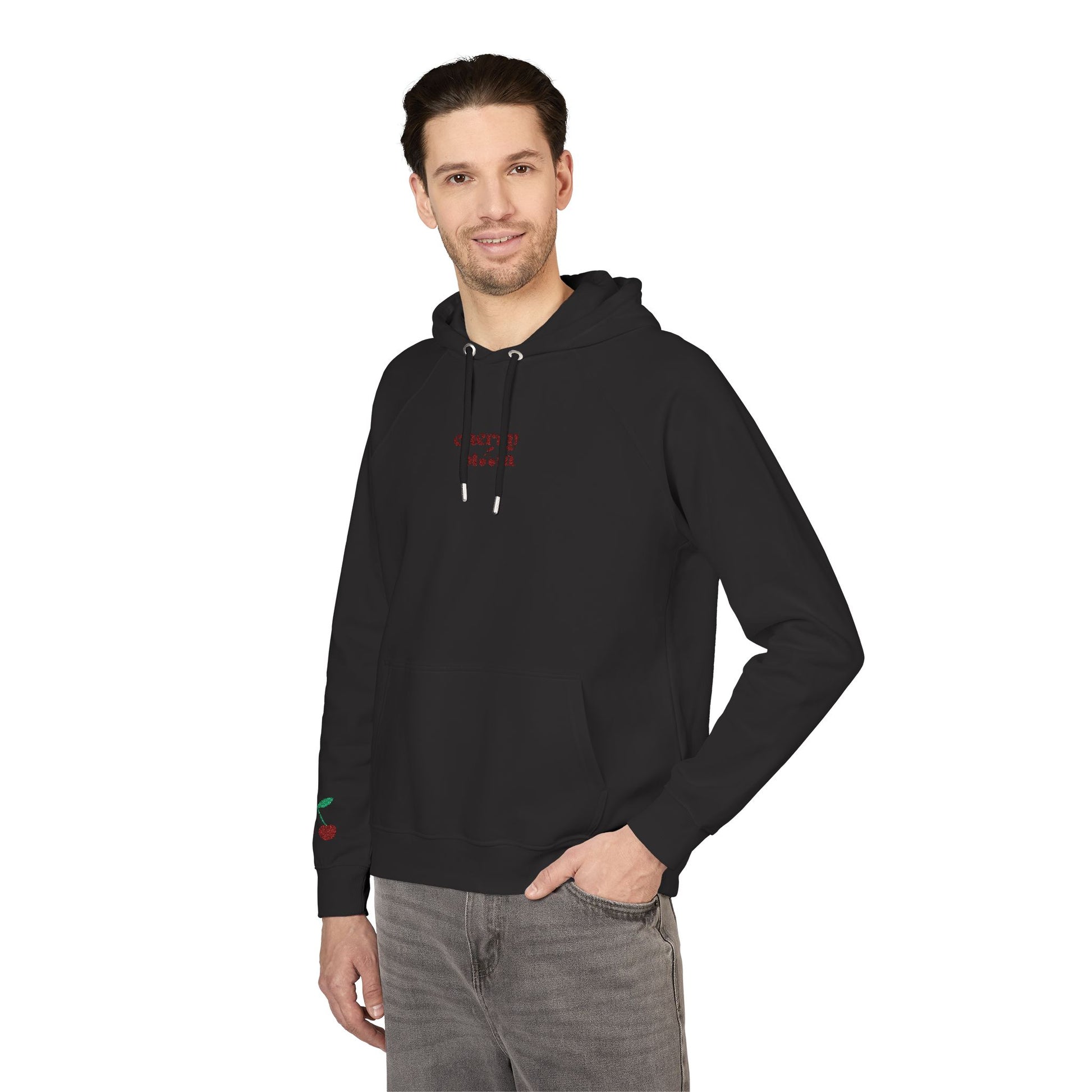 Organic Hoodie - Cozy and Sustainable Unisex Raglan Hoodie with Embroidery Details