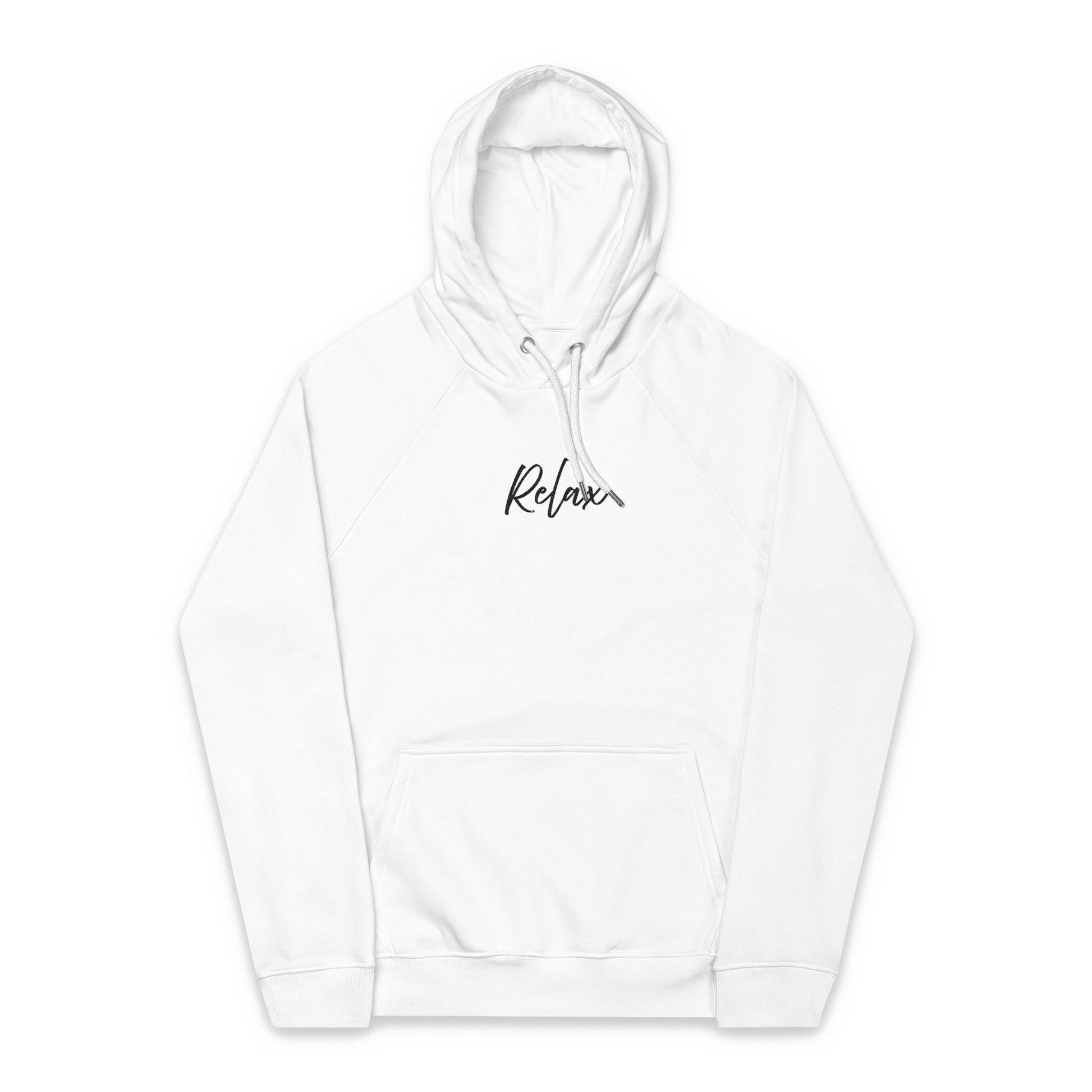 Relax Hoodie - Cozy and Sustainable Men-Women Raglan Hoodie with Embroidery Details