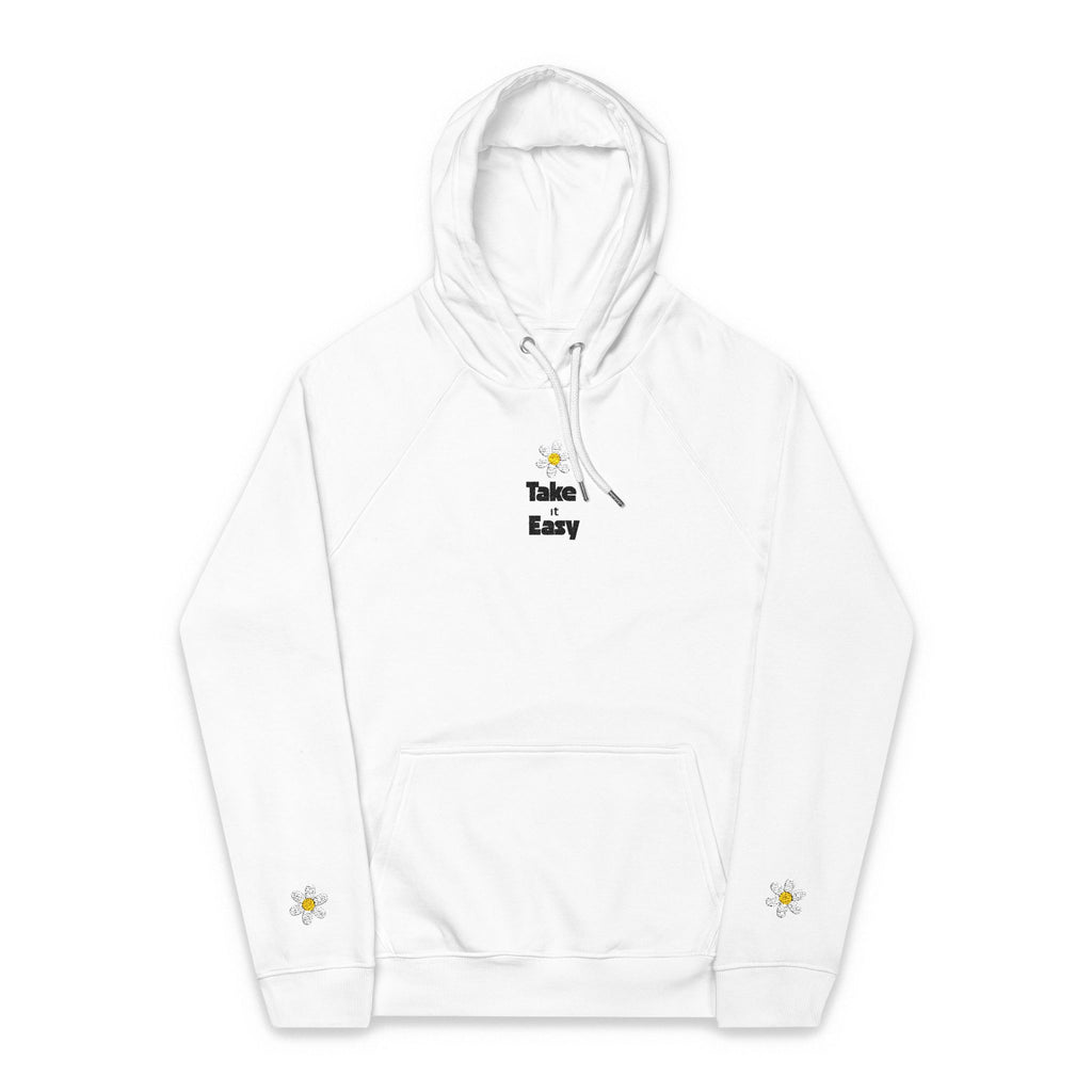 Take it Easy Hoodie Raglan Hoodie with Embroidery Details