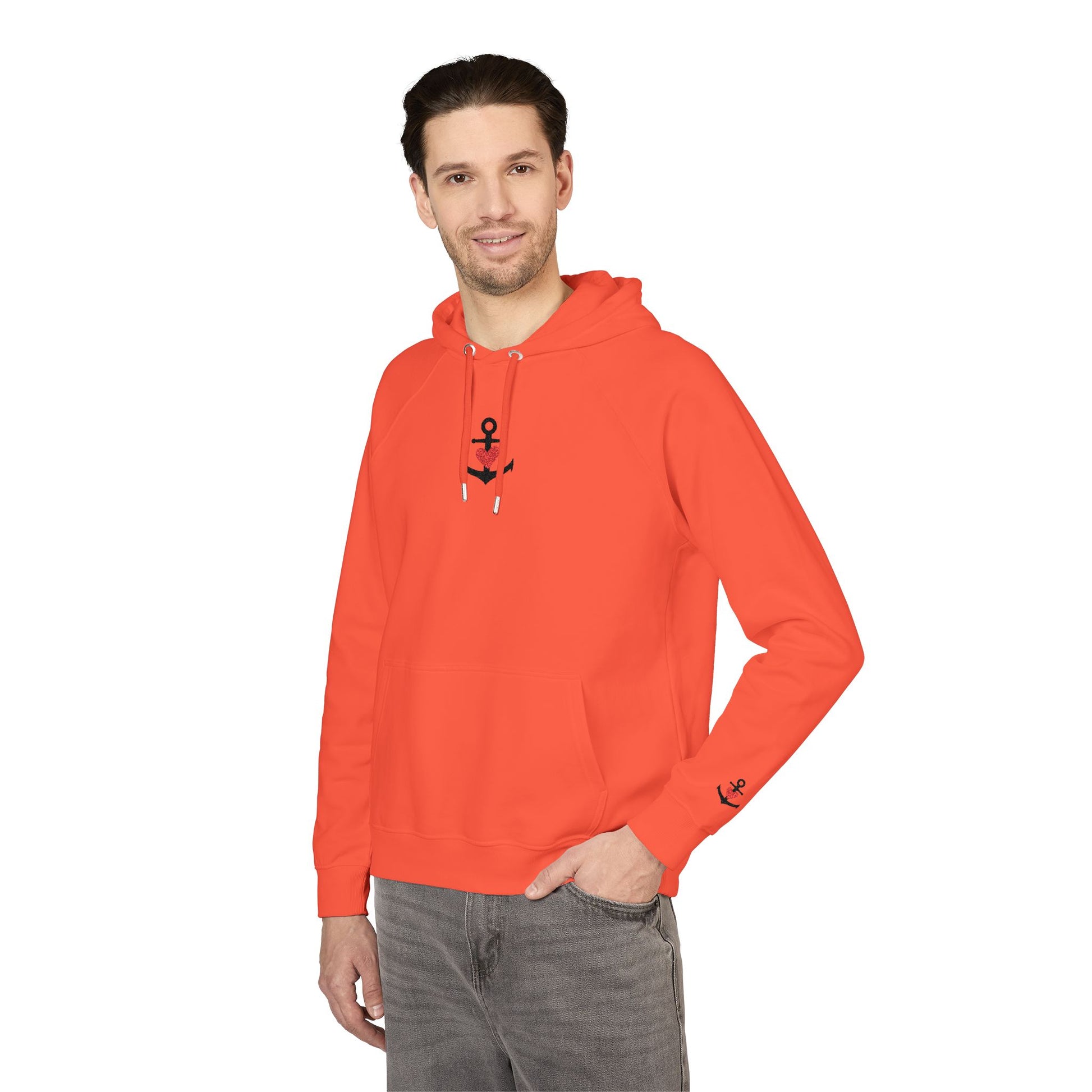 Organic Hoodie - Cozy and Sustainable Unisex Raglan Hoodie with Embroidery Details