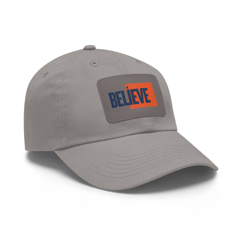 Believe Women  Hat with Leather Patch (Rectangle)