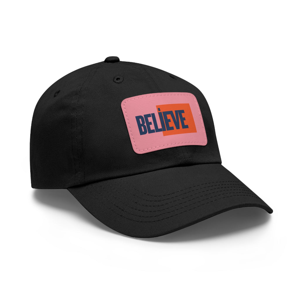 Believe Women  Hat with Leather Patch (Rectangle)