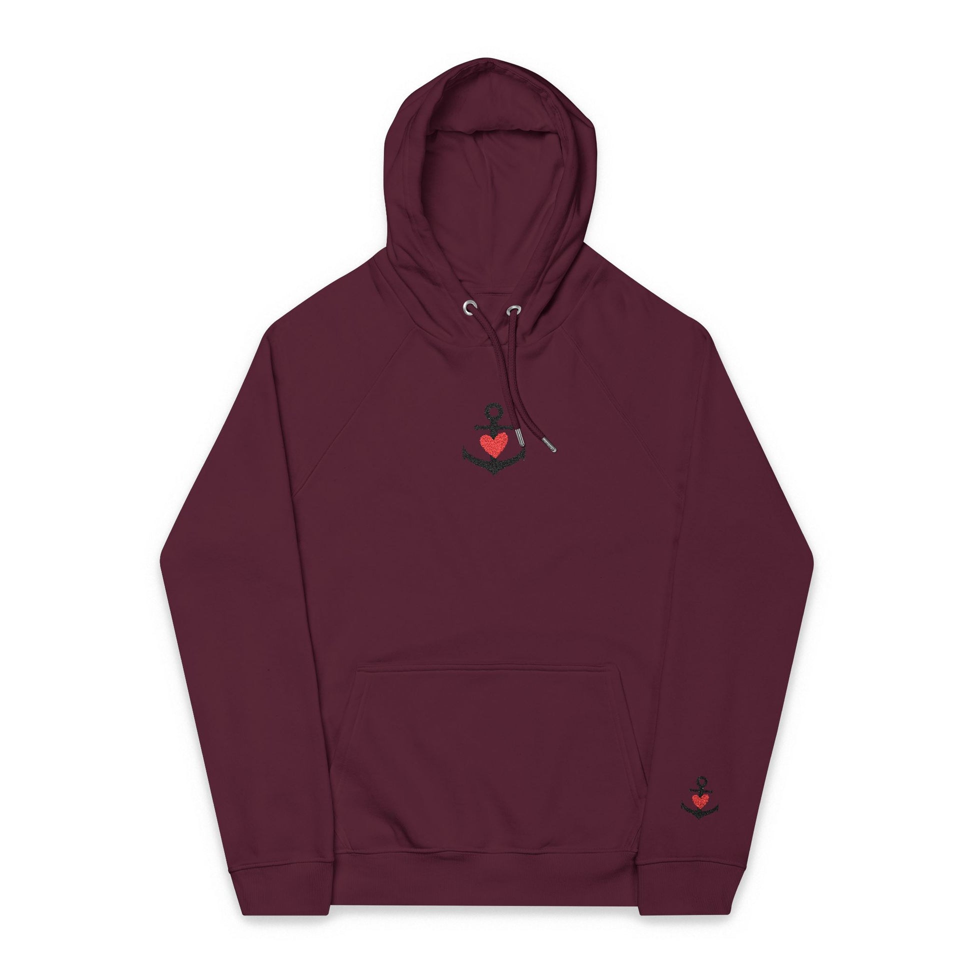 Organic Hoodie - Cozy and Sustainable Unisex Raglan Hoodie with Embroidery Details