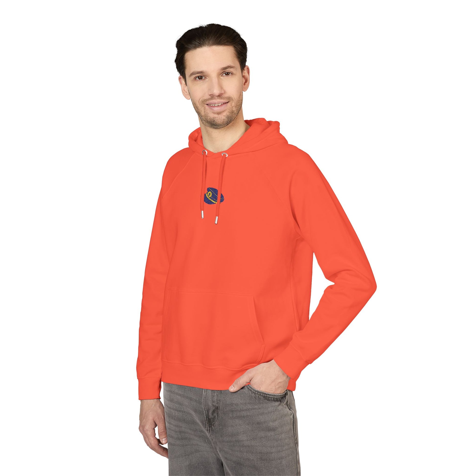 Organic Hoodie - Cozy and Sustainable Men-Women Raglan Hoodie with Embroidery Details