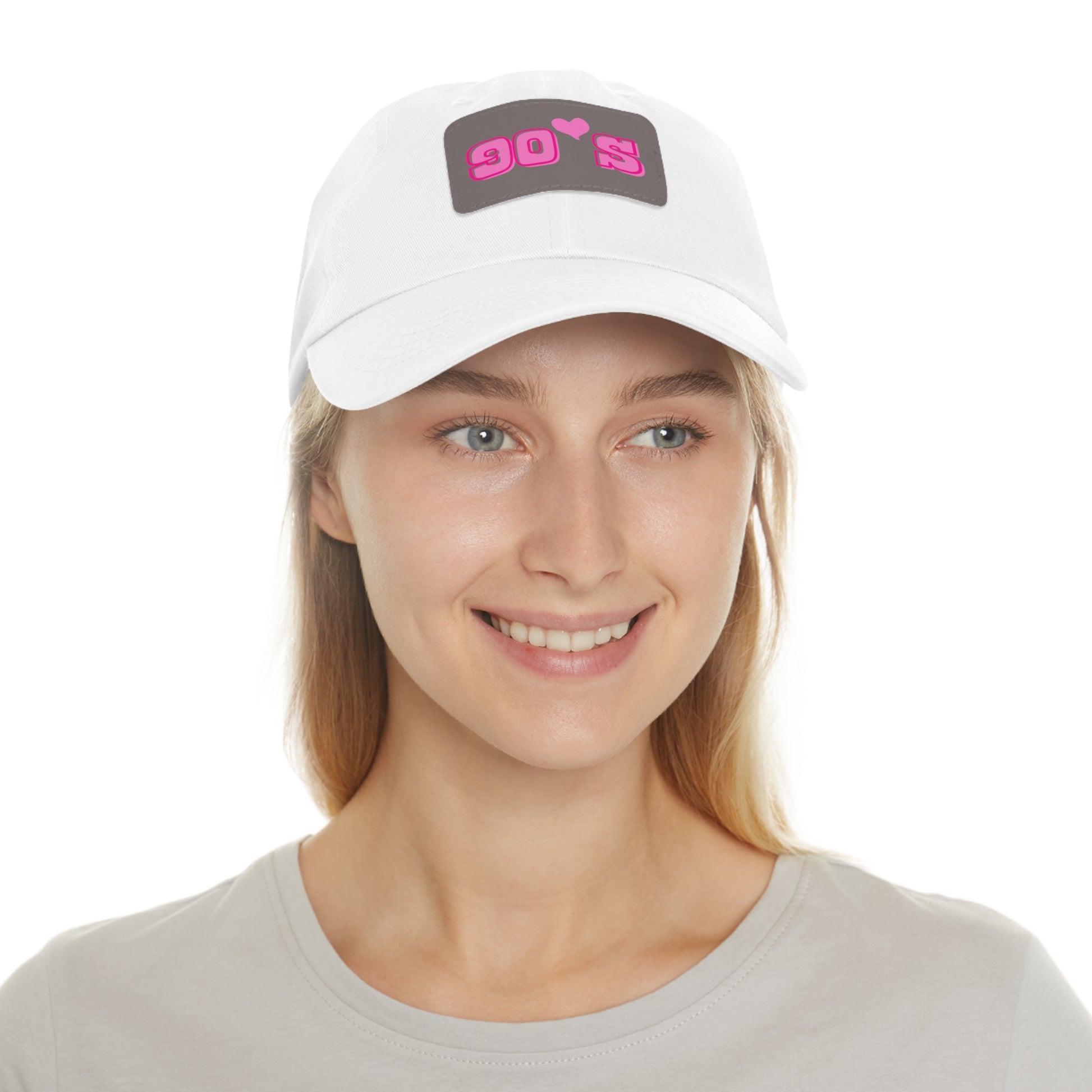 90's Women Hat with Leather Patch (Rectangle)