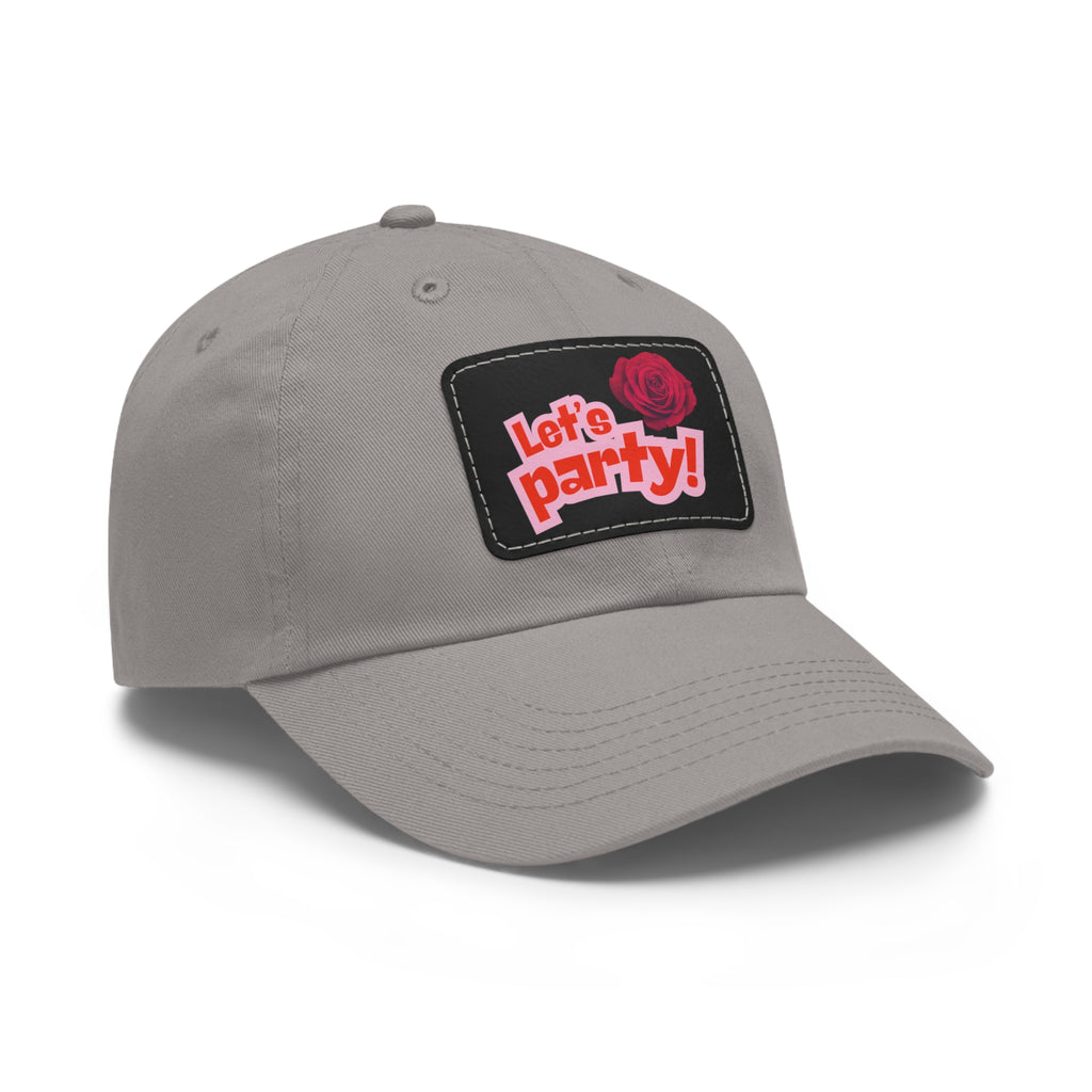 Lets Party Mom Hat with Leather Patch (Rectangle)