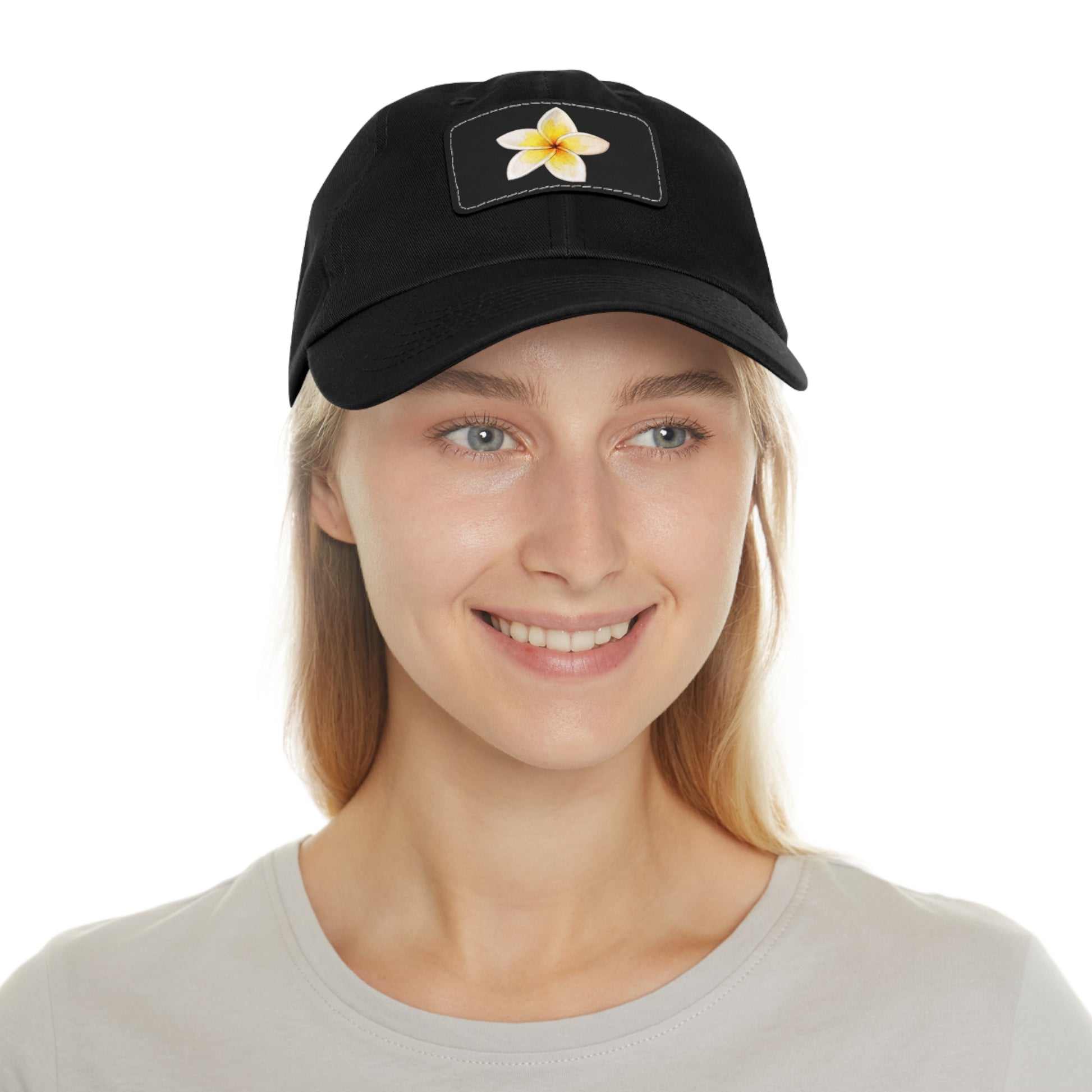 Flower Graphic Chino Twill Women Hat - Casual Hat with Vintage Buckle