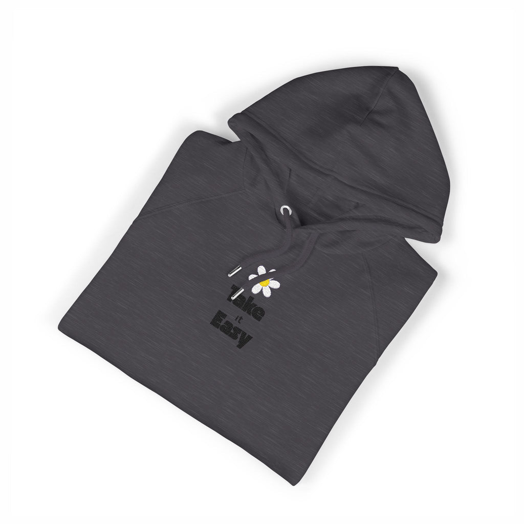 Take it Easy Hoodie Raglan Hoodie with Embroidery Details