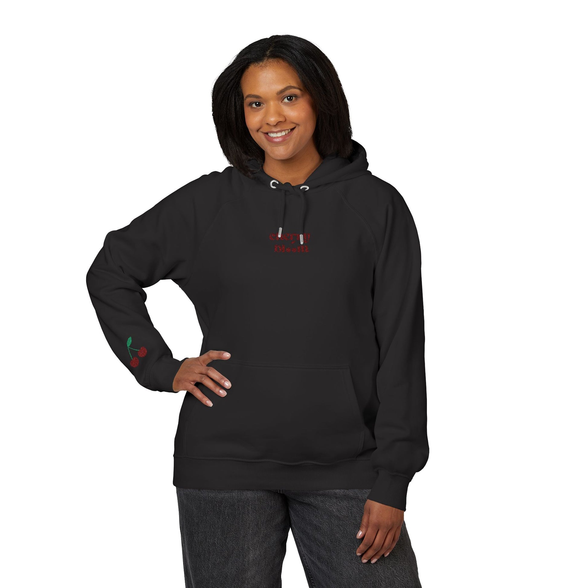 Organic Hoodie - Cozy and Sustainable Unisex Raglan Hoodie with Embroidery Details