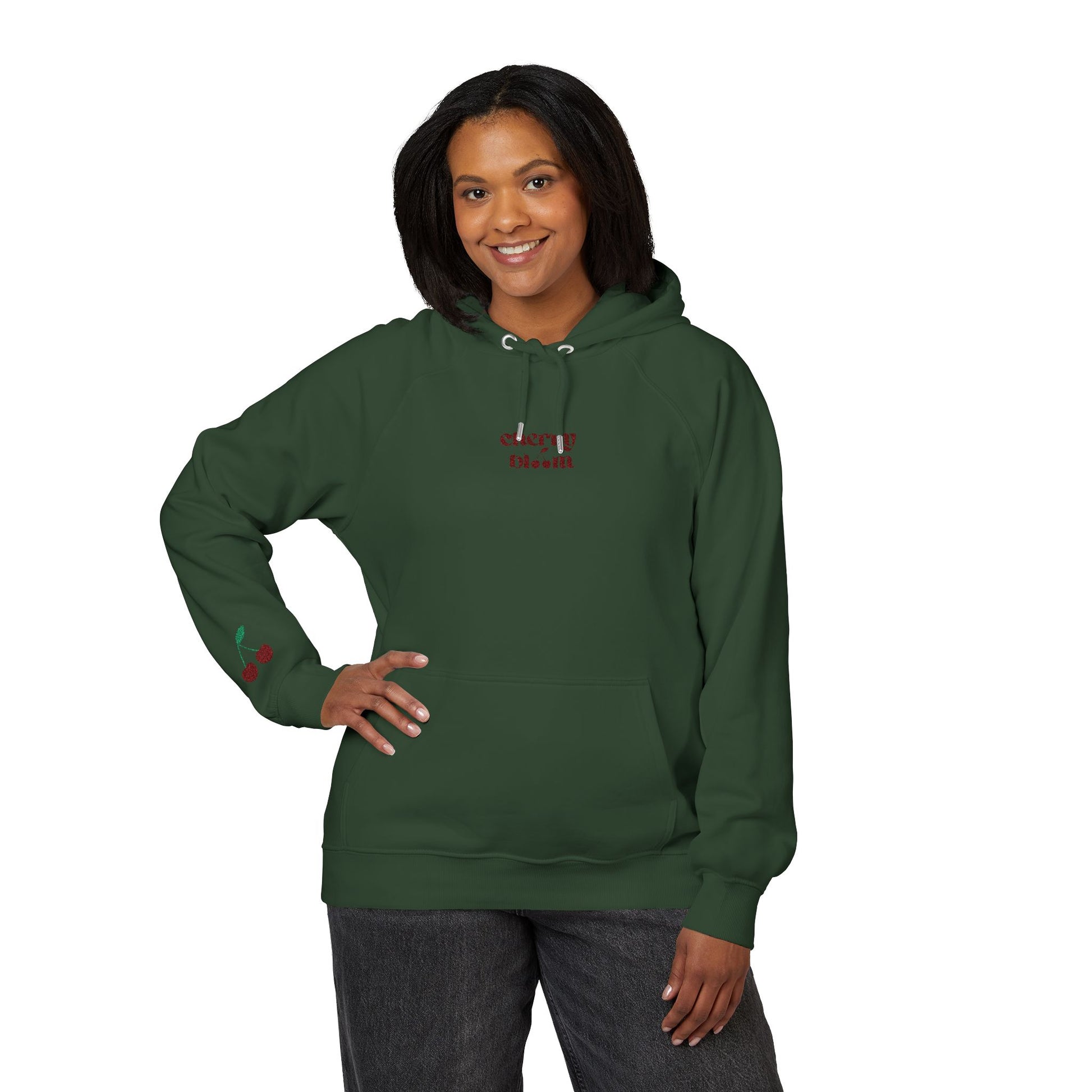 Organic Hoodie - Cozy and Sustainable Unisex Raglan Hoodie with Embroidery Details
