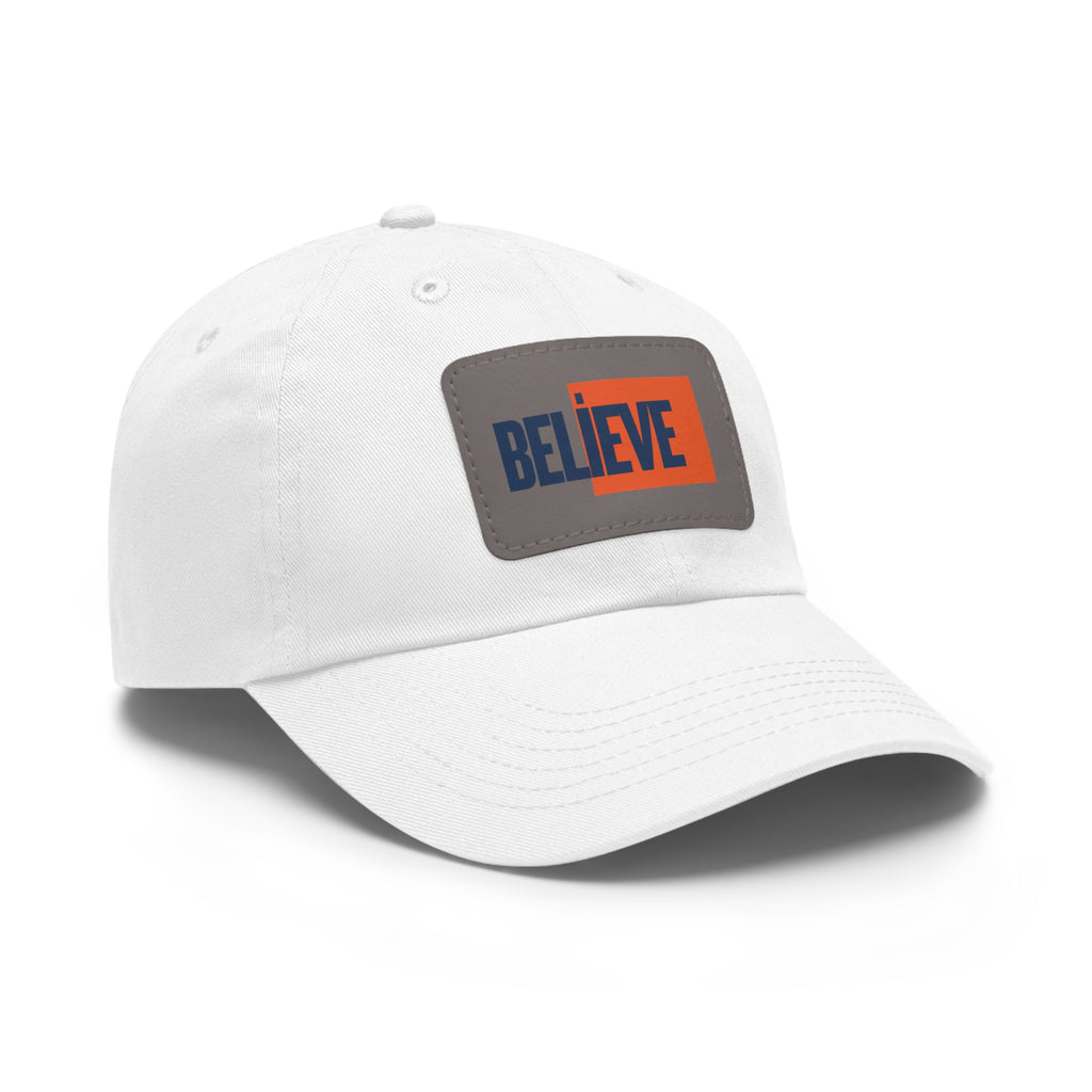 Believe Women  Hat with Leather Patch (Rectangle)