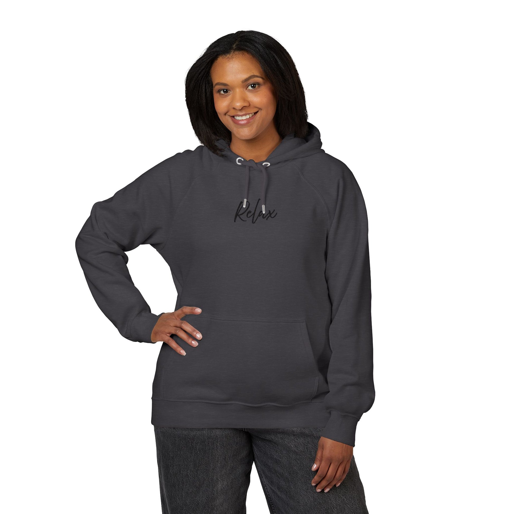 Relax Hoodie - Cozy and Sustainable Men-Women Raglan Hoodie with Embroidery Details