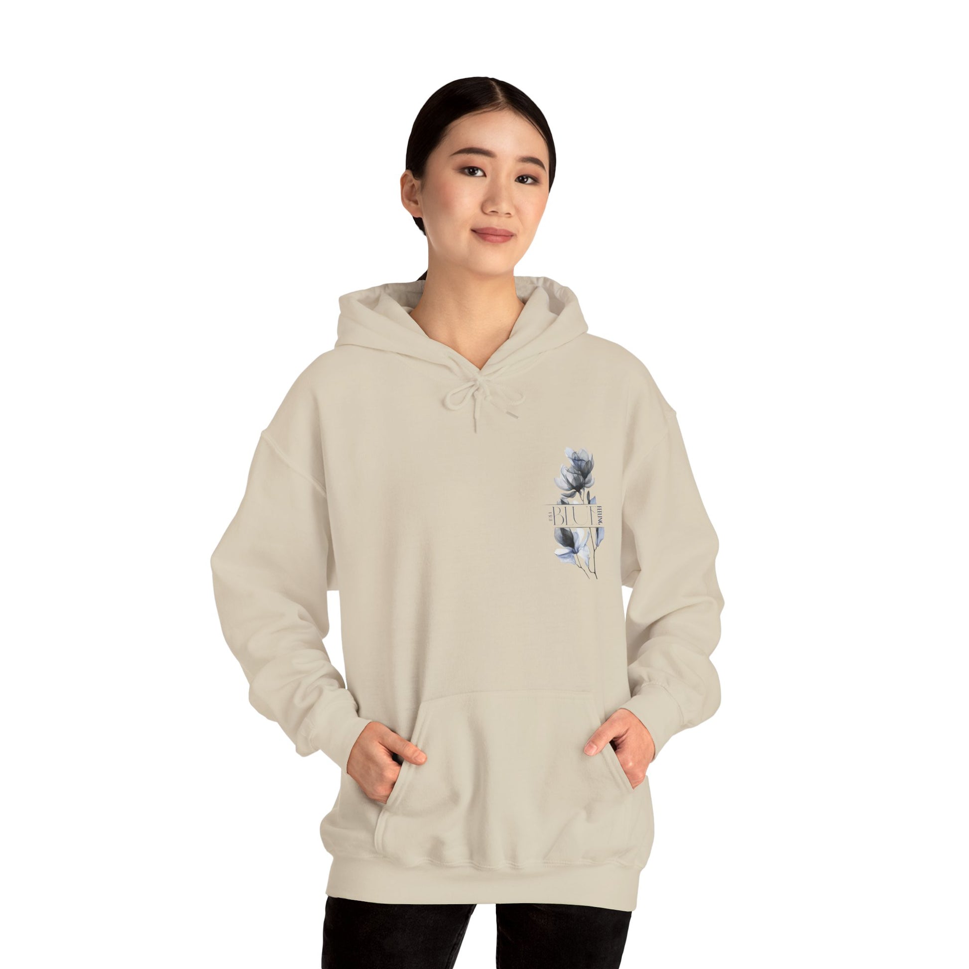 It's a Blue Feeling and Flower Graphic Hoodie