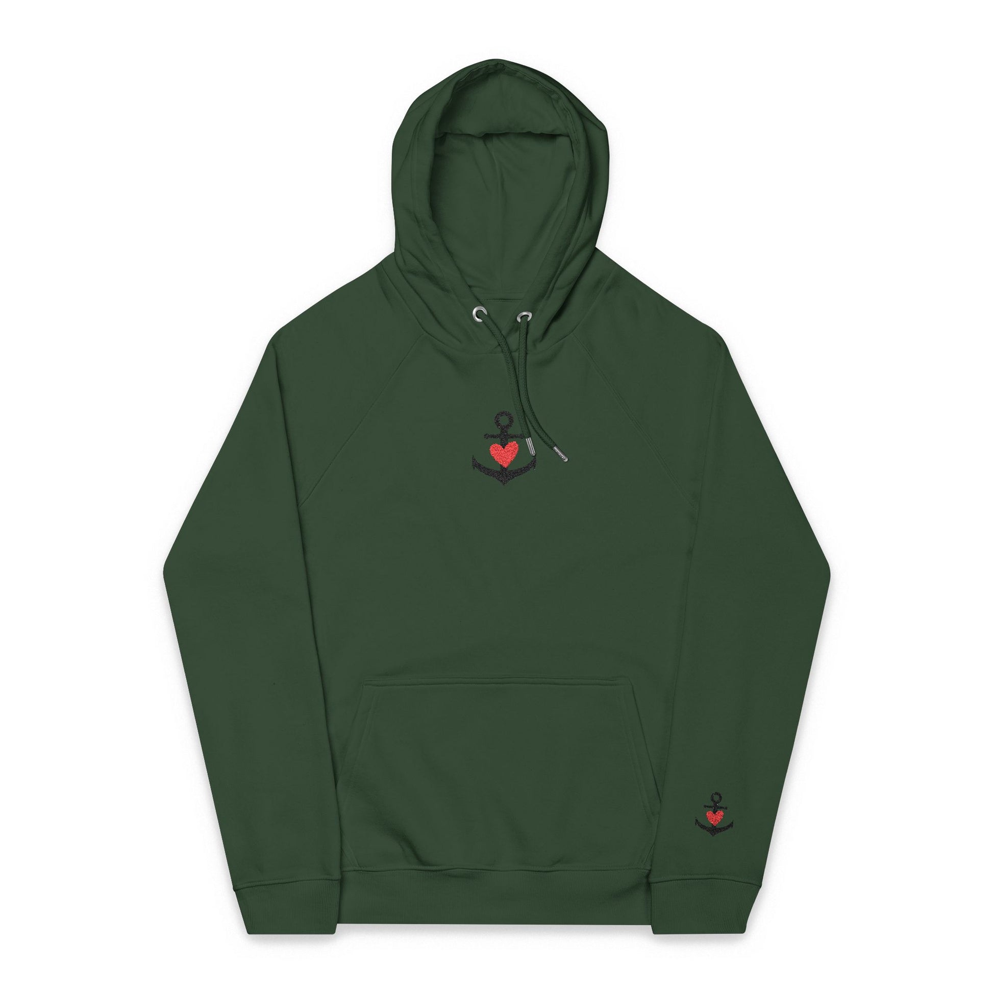 Organic Hoodie - Cozy and Sustainable Unisex Raglan Hoodie with Embroidery Details