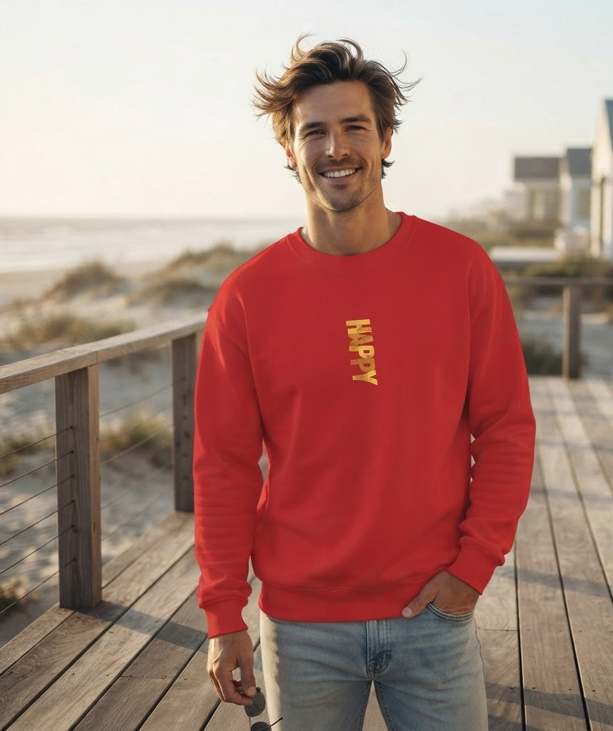 Happy Graphic Sweatshirt ,Premium Unisex Heavy Blend Crewneck