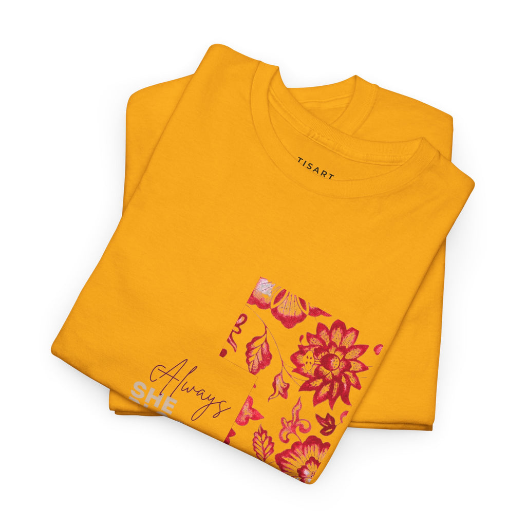 She Blooms With Power T-Shirt - Women T-Shirt - 100% Cotton
