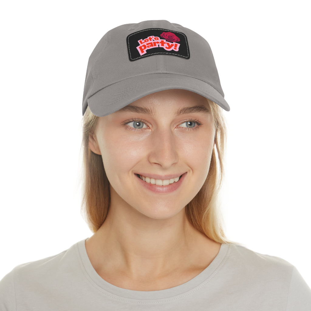 Lets Party Mom Hat with Leather Patch (Rectangle)