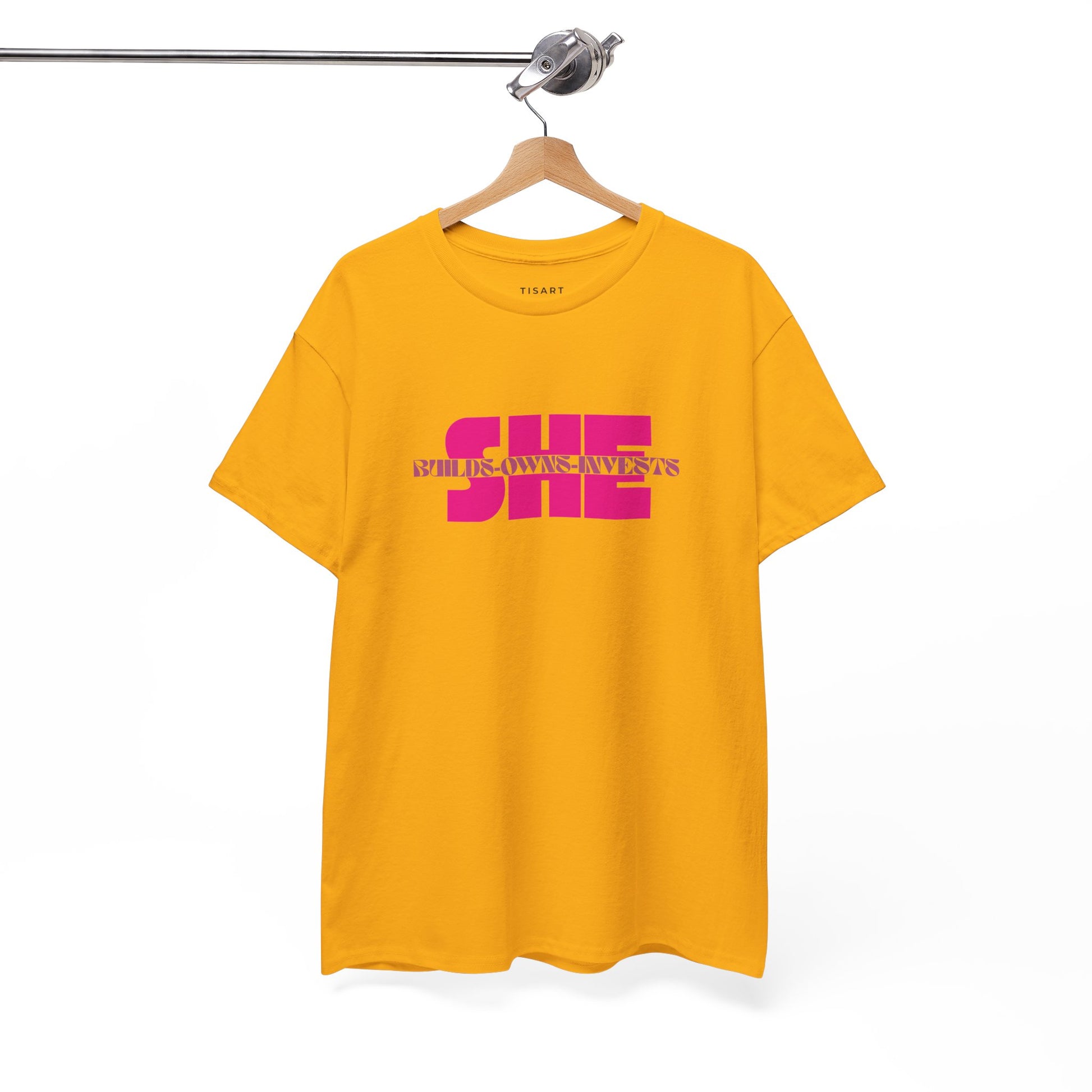 She Builds-Owns-Invests T-Shirt - Women T-Shirt - 100% Cotton