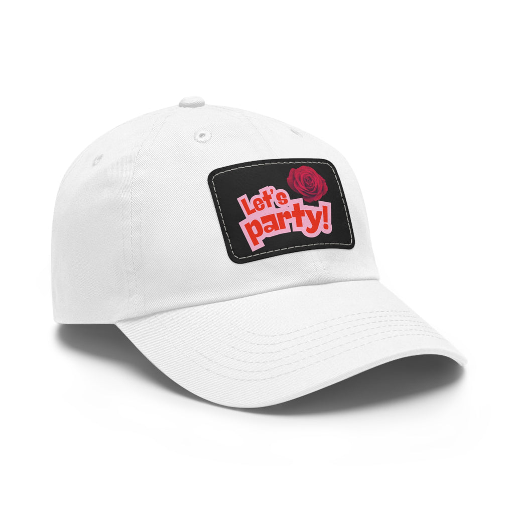 Lets Party Mom Hat with Leather Patch (Rectangle)