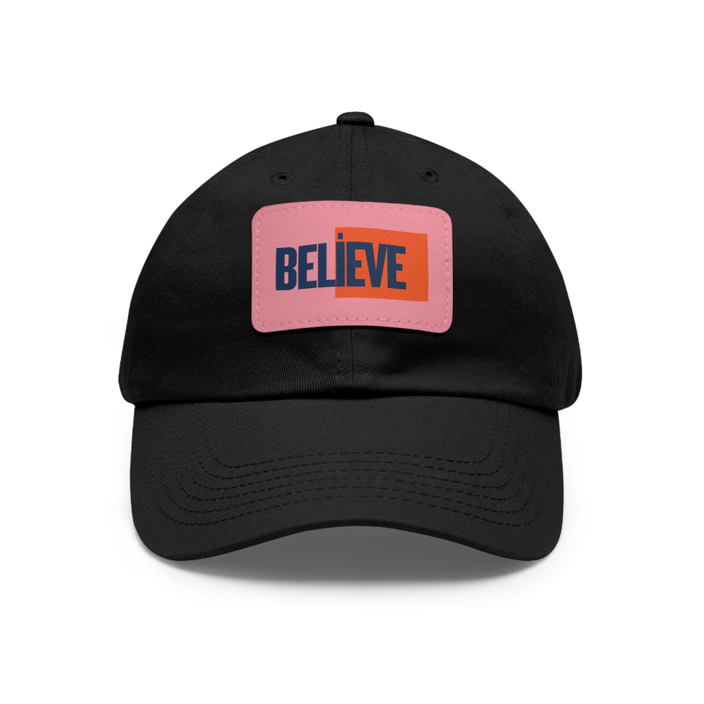 Believe Women  Hat with Leather Patch (Rectangle)