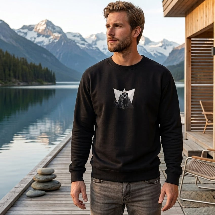 Leopard Geo Graphic Sweatshirt,Premium Unisex Heavy Blend Crewneck