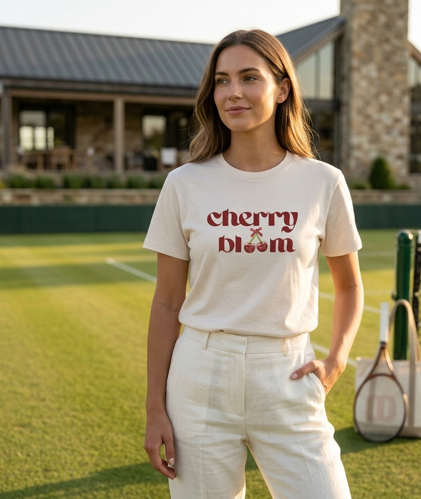 Cherry Bloom T-Shirt - Women T-Shirt - 100% Cotton