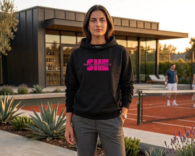 She Graphic Hoodie,Premium Unisex Heavy Blend Pullover