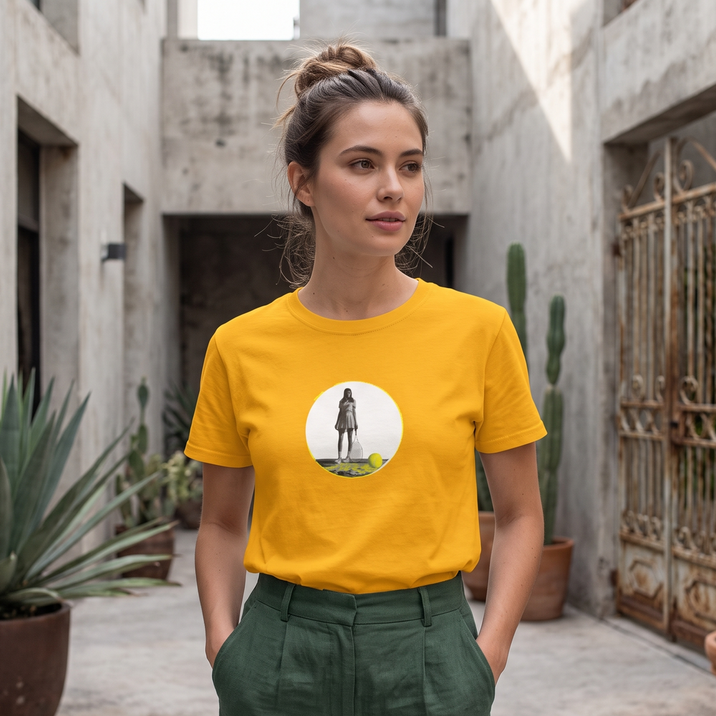 Tennis Women Graphic Men-Women 100% Cotton T-Shirt