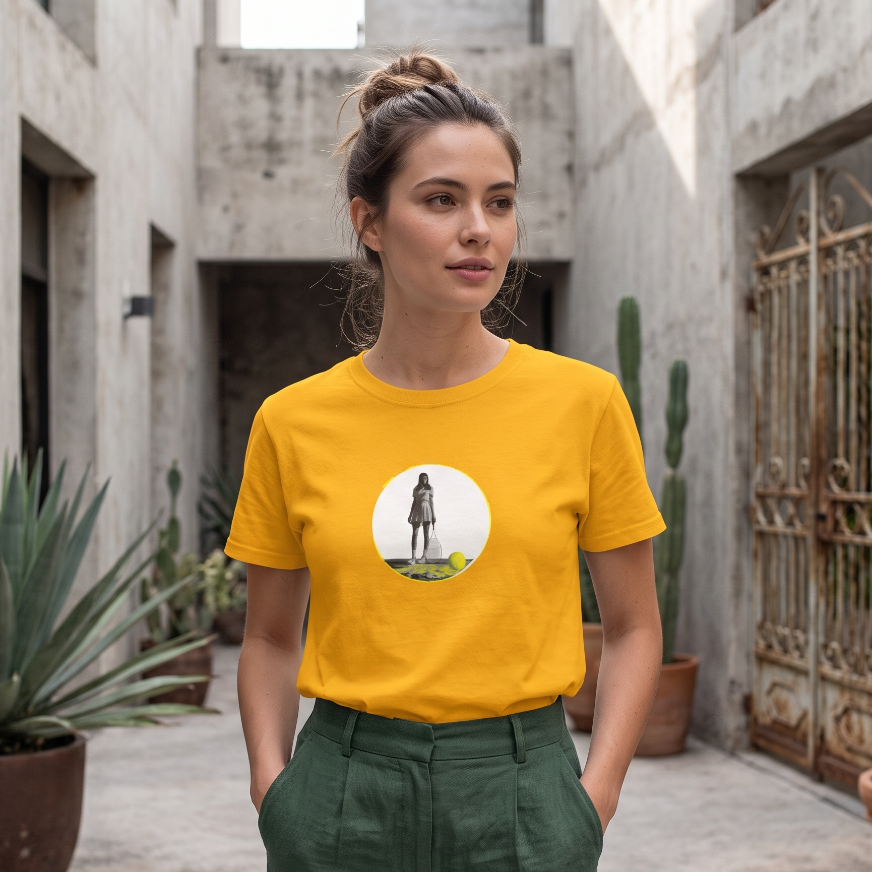 Tennis Women Graphic Men-Women 100% Cotton T-Shirt