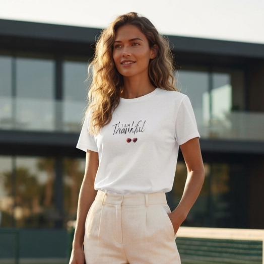 I am Thankful T-Shirt - Women T-Shirt - 100% Cotton